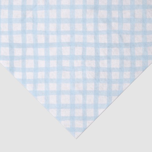 Blue Waterverf Gingham Boy Baby shower Tissuepapier (Detail)