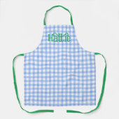 Blue Waterverf Gingham Persoonlijk Schort (Voorkant)