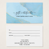 Blue Waterverf Glitter Cadeaubon Visitekaartje (Voorkant /achterkant)