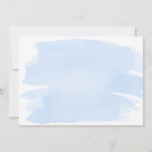 Blue Waterverf Gold Baby Sprinkle Invitation Kaart (Achterkant)