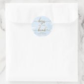 Blue Waterverf Gold Bath Bomb Favor Sticker (Tas)