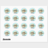 Blue Waterverf Gold Brush Stroke Baby shower Ronde Sticker (Vel)
