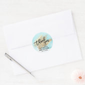 Blue Waterverf Gold Brush Stroke Baby shower Ronde Sticker (Envelop)