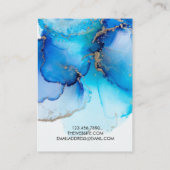 Blue Waterverf Gold Earring Display Kaart Visitekaartje (Achterkant)