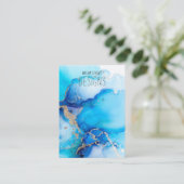 Blue Waterverf Gold Earring Display Kaart Visitekaartje (Staand voorkant)