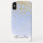 Blue Waterverf Gold Foil Glitter Confetti Case-Mate iPhone Case (Achterkant)