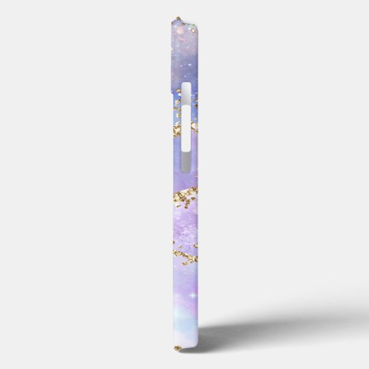 Blue Waterverf Gold Glitter Agate - Aangepast Case-Mate iPhone Case (Achterkant / Links)