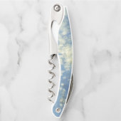 Blue Waterverf Gold Glitter Artsy Abstract Glam Kurkentrekker (Voorkant)