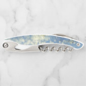 Blue Waterverf Gold Glitter Artsy Abstract Glam Kurkentrekker (Voorkant)