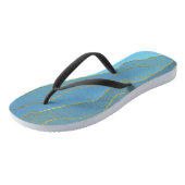Blue Waterverf Gold Line Abstract schilderen Flip  Teenslippers (Schuin)