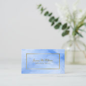 Blue Waterverf & Gold Professional QR-code Visitekaartje (Staand voorkant)
