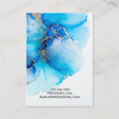 Blue Waterverf Gold Trendy Earring Display Kaart Visitekaartje (Achterkant)