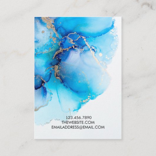 Blue Waterverf Gold Trendy Earring Display Kaart Visitekaartje (Achterkant)