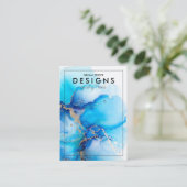 Blue Waterverf Gold Trendy Earring Display Kaart Visitekaartje (Staand voorkant)