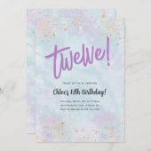 Blue Waterverf Gold Verjaardag Elke Leeftijd Uitno Kaart (Voorkant / Achterkant)