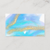 Blue waterverf gouden glitter logo orde dank u visitekaartje (Achterkant)