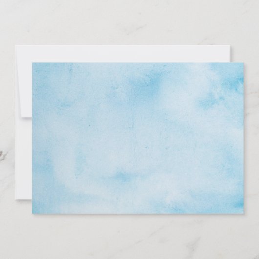 Blue Waterverf Happy Birthday Kaart (Achterkant)