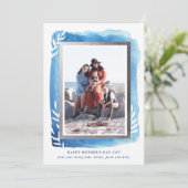 Blue Waterverf Happy Moederdag Kaart (Staand voorkant)