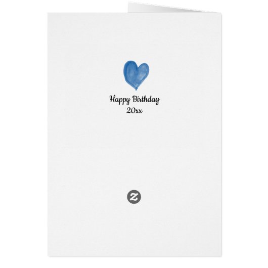Blue Waterverf Heart 45th Birthday (Achterkant)