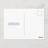 Blue Waterverf Heart Happy Vaderdag Briefkaart (Achterkant)