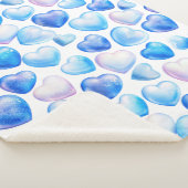 "Blue Waterverf Heart Sherpa Blanket" Deken (3/4)