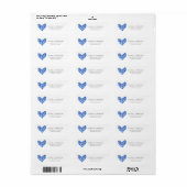 Blue Waterverf Hecht Return Address Label (Full Sheet)