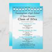 Blue Waterverf High School Class Reunion Sjabloon Kaart (Voorkant / Achterkant)