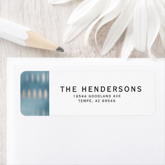 Blue Waterverf Holiday Return Address Label (Insitu)