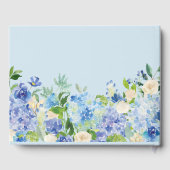 Blue Waterverf hydrangea Wedding Guest Book Gastenboek (Achterkant)