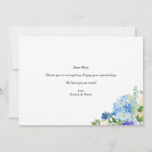 Blue Waterverf Hydrangeas Happy Moederdag Kaart (Achterkant)