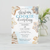 Blue Waterverf Icing Cookie Decorating Party Kaart (Staand voorkant)