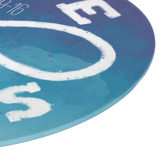 Blue Waterverf Infinity Love Wedding Date, Names Snijplank (Hoek)