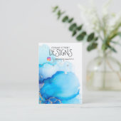 Blue Waterverf Instagram Earring Display Kaart Visitekaartje (Staand voorkant)