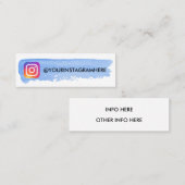 Blue Waterverf Instagram Mini Visitekaartje (Voorkant / Achterkant)