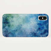 Blue Waterverf iPhone case (Achterkant (horizontaal))