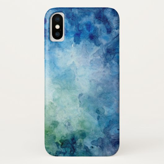 Blue Waterverf iPhone case (Achterkant)