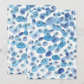 Blue Waterverf Jellyfish Kaart (Voorkant / Achterkant)