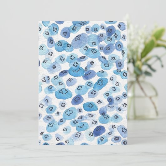 Blue Waterverf Jellyfish Kaart (Staand voorkant)