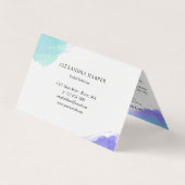 Blue Waterverf Lash Artist Aftercare Loyaliteit Visitekaartje (Achterkant)