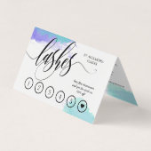 Blue Waterverf Lash Artist Aftercare Loyaliteit Visitekaartje (Voorkant)