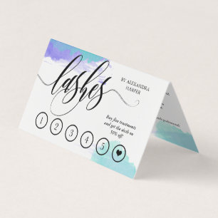 Blue Waterverf Lash Artist Aftercare Loyaliteit Visitekaartje