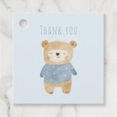 Blue Waterverf leuk beer het is een jongen Bedankjes Labels (Voorkant)