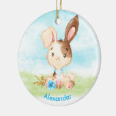 Blue Waterverf Little Bunny Keramisch Ornament (Links)