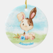 Blue Waterverf Little Bunny Keramisch Ornament (Achterkant)