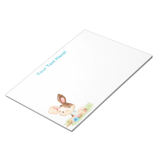 Blue Waterverf Little Bunny Notitieblok (Schuin)