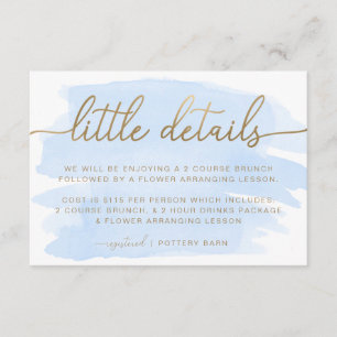 Blue Waterverf Little Details Insert Kaart