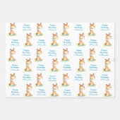 Blue Waterverf Little Horse Inpakpapier Vel (Voorkant)