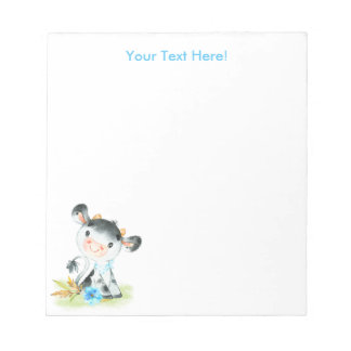Blue Waterverf Little Koe-notebook Notitieblok