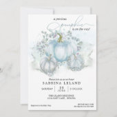 Blue Waterverf Little Pumpkin Boy Baby shower Kaart (Voorkant)