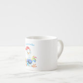 Blue Waterverf Little Rooster Espresso Kop (Voorkant rechts)